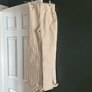 Abercrombie and fitch ultra high rise CURVE LOVE 90 straight jean with split hem